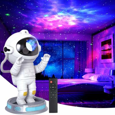 Proiettore Astronauta LED Rotazione 360° con Luce Stellare, Telecomando e Timer - Lampada Notturna NMVB - immagine 2