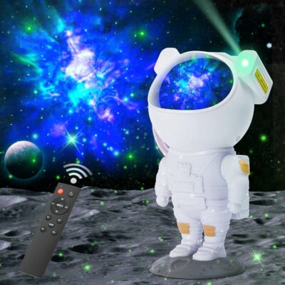 Proiettore Astronauta LED Rotazione 360° con Luce Stellare, Telecomando e Timer - Lampada Notturna NMVB - immagine 3