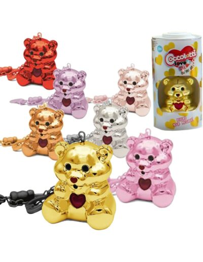 Coccolotti Oh My Gold Love & Tell, Orsetto da Collezione con Funzione Registrazione e Portachiavi